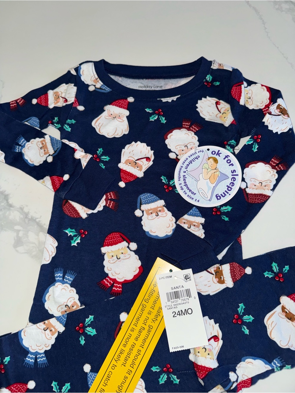 Holiday Lane Baby Snug Fit Cotton Santa Pajamas 18-24M